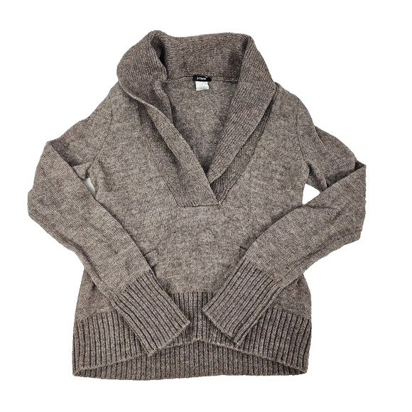 J. Crew Sweaters - J Crew Womens Merino Wool Alpaca Blend Tan/Brown Sweater Pullover Y2K SMALL